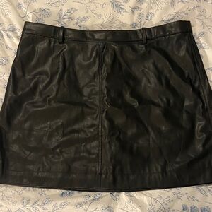 J. Crew Black Mini Leather Skirt